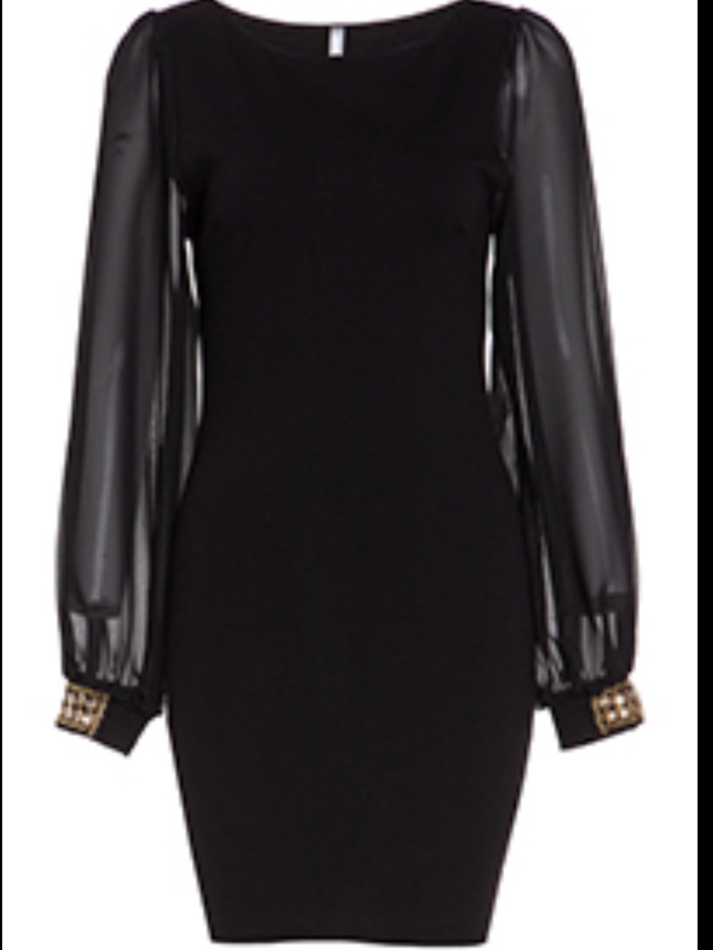 NWT Lori Michaels Black Embellished Sleeve Dress Size L